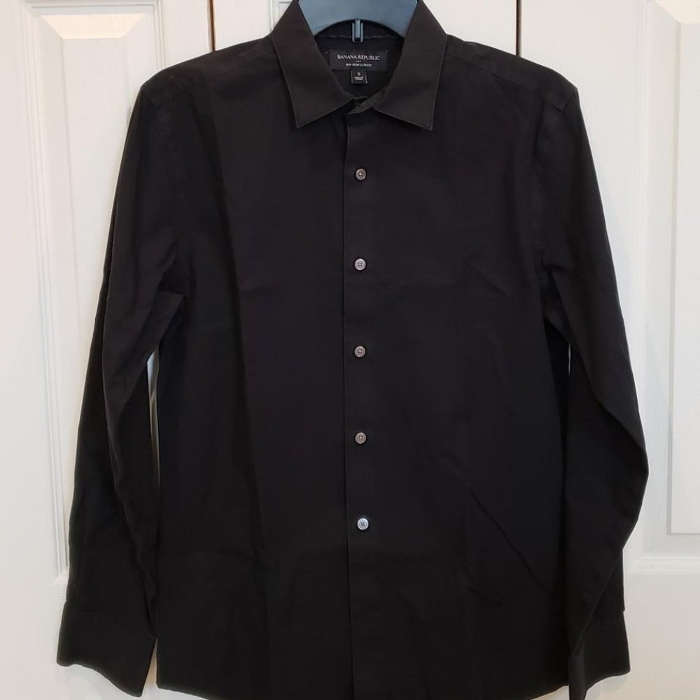 Banana Republic Non-Iron Slim Fit Black Shirt